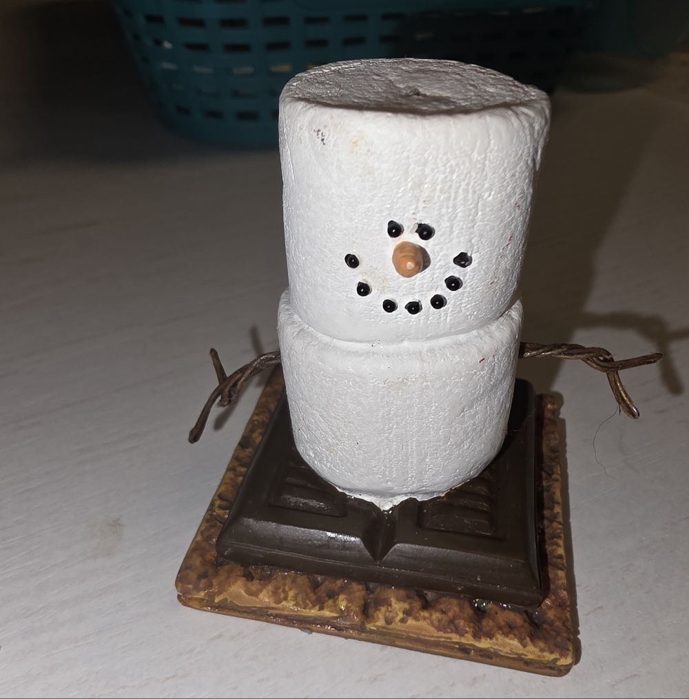 White Snowman Marshmallow Figurine